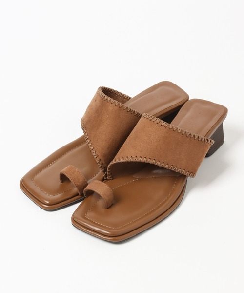 A part by（アパートバイ）の「トングヒールサンダル　274013（サンダル・レディース・ブラック/キャメル・MEDIUM/LARGE）」の4枚目の写真