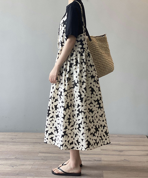 c.u.l（シーユーエル）の「【c.u.l:w】フラワーキャミソールワンピース culw187（ワンピース・レディース・ブラック・M/L）」の3枚目の写真