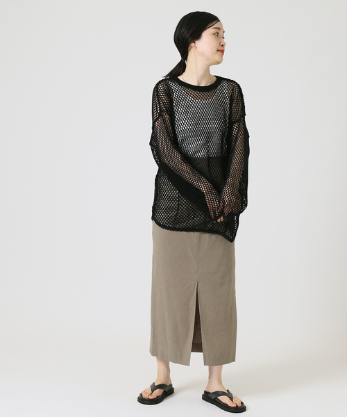 journal standard L'essage（ジャーナルスタンダードレサージュ）の「メッシュプルオーバー（Tシャツ/カットソー・レディース・ブラック/アイボリー・FREE）」の22枚目の写真