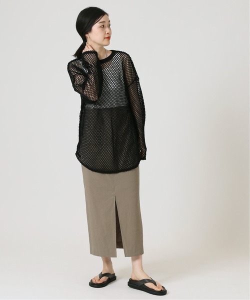 journal standard L'essage（ジャーナルスタンダードレサージュ）の「メッシュプルオーバー（Tシャツ/カットソー・レディース・ブラック/アイボリー・FREE）」の7枚目の写真