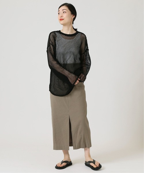 journal standard L'essage（ジャーナルスタンダードレサージュ）の「メッシュプルオーバー（Tシャツ/カットソー・レディース・ブラック/アイボリー・FREE）」の11枚目の写真