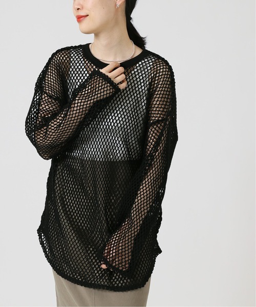 journal standard L'essage（ジャーナルスタンダードレサージュ）の「メッシュプルオーバー（Tシャツ/カットソー・レディース・ブラック/アイボリー・FREE）」の15枚目の写真