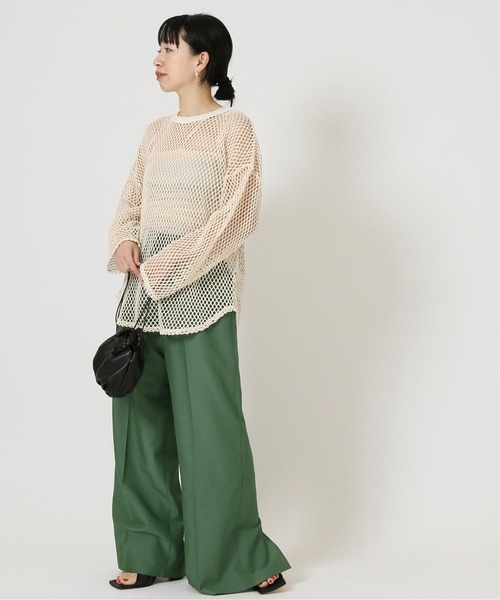 journal standard L'essage（ジャーナルスタンダードレサージュ）の「メッシュプルオーバー（Tシャツ/カットソー・レディース・ブラック/アイボリー・FREE）」の12枚目の写真