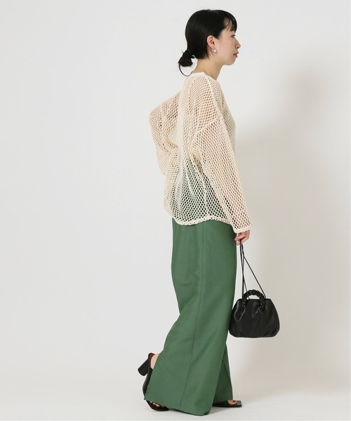 journal standard L'essage（ジャーナルスタンダードレサージュ）の「メッシュプルオーバー（Tシャツ/カットソー・レディース・ブラック/アイボリー・FREE）」の4枚目の写真