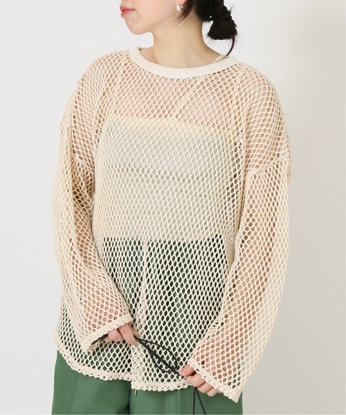 journal standard L'essage（ジャーナルスタンダードレサージュ）の「メッシュプルオーバー（Tシャツ/カットソー・レディース・ブラック/アイボリー・FREE）」の16枚目の写真