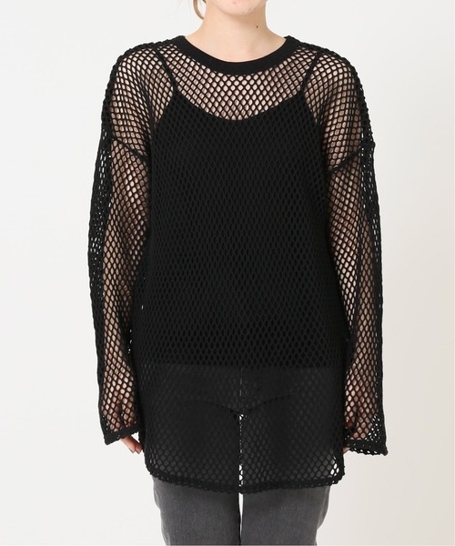 journal standard L'essage（ジャーナルスタンダードレサージュ）の「メッシュプルオーバー（Tシャツ/カットソー・レディース・ブラック/アイボリー・FREE）」の9枚目の写真