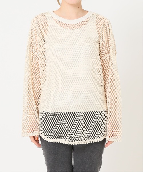 journal standard L'essage（ジャーナルスタンダードレサージュ）の「メッシュプルオーバー（Tシャツ/カットソー・レディース・ブラック/アイボリー・FREE）」の14枚目の写真