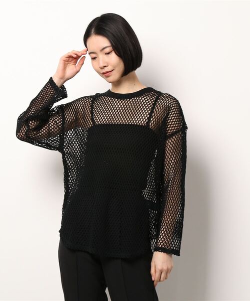 journal standard L'essage（ジャーナルスタンダードレサージュ）の「メッシュプルオーバー（Tシャツ/カットソー・レディース・ブラック/アイボリー・FREE）」の18枚目の写真