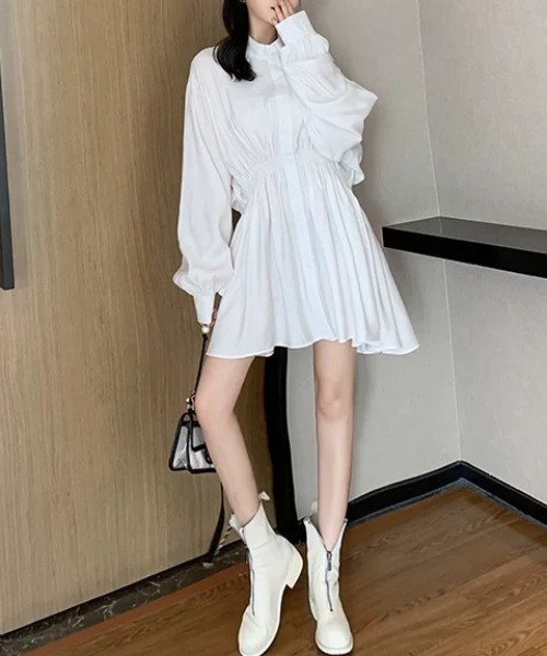 Wefst（ウェスト）の「【Wefst】パフスリーブワンピース（ワンピース・レディース・ブラック/ホワイト・FREE）」の16枚目の写真