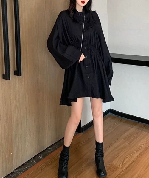 Wefst（ウェスト）の「【Wefst】パフスリーブワンピース（ワンピース・レディース・ブラック/ホワイト・FREE）」の12枚目の写真