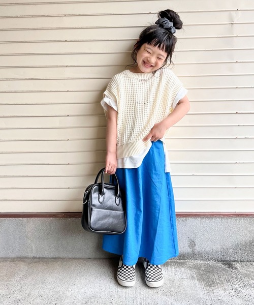 CIAOPANIC TYPY（チャオパニックティピー）の「【KIDS】OROSOリネンフレアマキシスカート（スカート・キッズ・アイボリー/ブルー・SMALL/MEDIUM/LARGE/X-LARGE/XX-LARGE）」の19枚目の写真