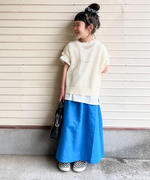 CIAOPANIC TYPY（チャオパニックティピー）の「【KIDS】OROSOリネンフレアマキシスカート（スカート・キッズ・アイボリー/ブルー・SMALL/MEDIUM/LARGE/X-LARGE/XX-LARGE）」の18枚目の写真