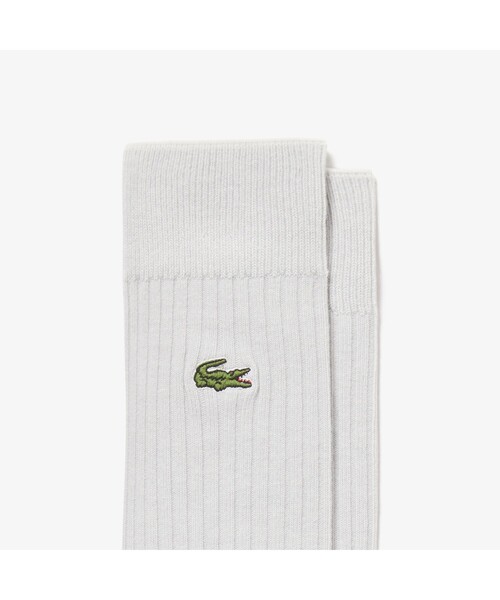 LACOSTE（ラコステ）の「クロックエンブレム3×2リブニットソックス（ソックス/靴下・メンズ・ホワイト/ブラック/ネイビー/杢グレー/ワイン/モスグリーン・27.0cm）」の9枚目の写真