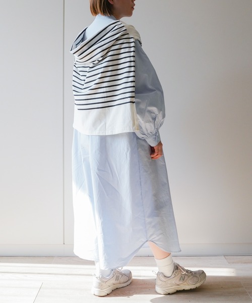 VENCEEXCHANGE(ヴァンスエクスチェンジ)の「バンドカラーシャツワンピース(シャツワンピース・レディース・オフホワイト/ブラック/ブルー/ピンク・FREE)」の1枚目の写真