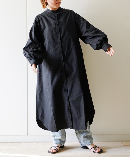 VENCEEXCHANGE(ヴァンスエクスチェンジ)の「バンドカラーシャツワンピース(シャツワンピース・レディース・オフホワイト/ブラック/ブルー/ピンク・FREE)」の13枚目の写真