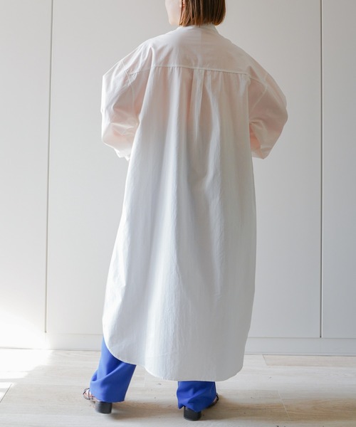 VENCEEXCHANGE(ヴァンスエクスチェンジ)の「バンドカラーシャツワンピース(シャツワンピース・レディース・オフホワイト/ブラック/ブルー/ピンク・FREE)」の14枚目の写真