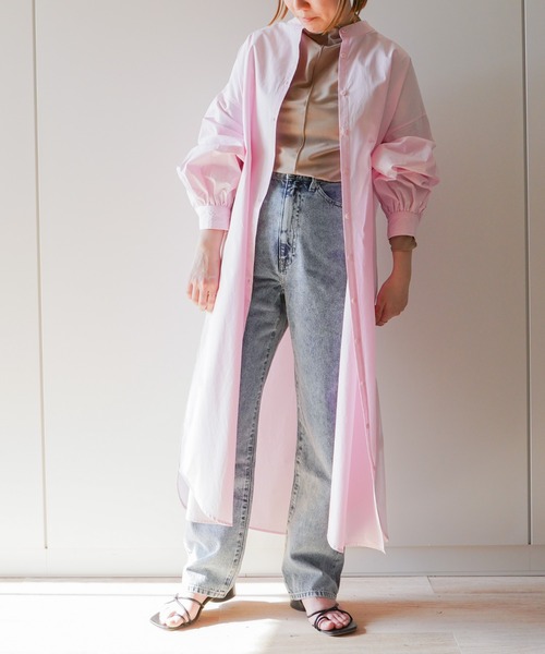 VENCEEXCHANGE(ヴァンスエクスチェンジ)の「バンドカラーシャツワンピース(シャツワンピース・レディース・オフホワイト/ブラック/ブルー/ピンク・FREE)」の17枚目の写真