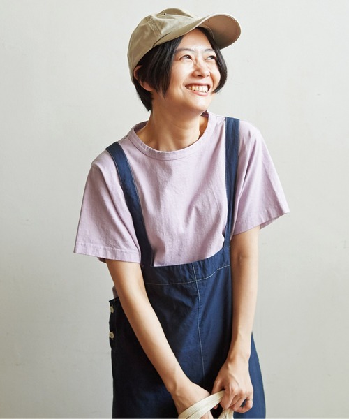 aimer le mieux(エメルミュー)の「aimer USAコットン ちょうどいいサイズtee(Tシャツ/カットソー・レディース・パープル/ダークブラウン/キナリ/イエロー・FREE)」の1枚目の写真