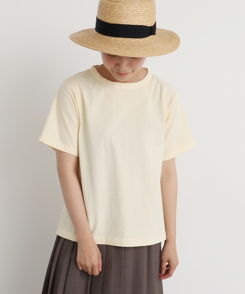 aimer le mieux(エメルミュー)の「aimer USAコットン ちょうどいいサイズtee(Tシャツ/カットソー・レディース・パープル/ダークブラウン/キナリ/イエロー・FREE)」の4枚目の写真