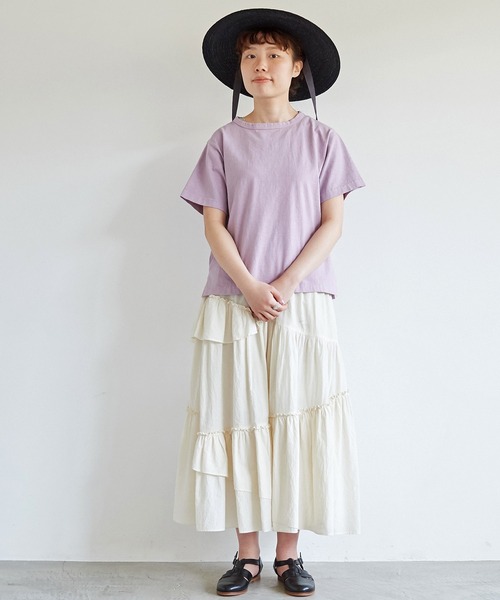 aimer le mieux(エメルミュー)の「aimer USAコットン ちょうどいいサイズtee(Tシャツ/カットソー・レディース・パープル/ダークブラウン/キナリ/イエロー・FREE)」の5枚目の写真
