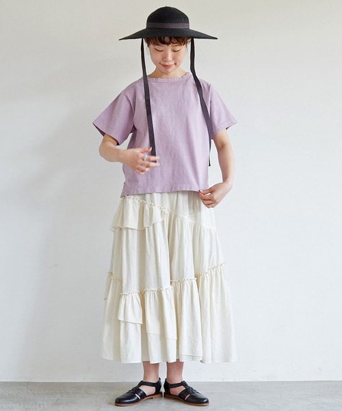 aimer le mieux(エメルミュー)の「aimer USAコットン ちょうどいいサイズtee(Tシャツ/カットソー・レディース・パープル/ダークブラウン/キナリ/イエロー・FREE)」の6枚目の写真