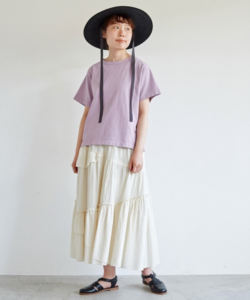 aimer le mieux(エメルミュー)の「aimer USAコットン ちょうどいいサイズtee(Tシャツ/カットソー・レディース・パープル/ダークブラウン/キナリ/イエロー・FREE)」の8枚目の写真