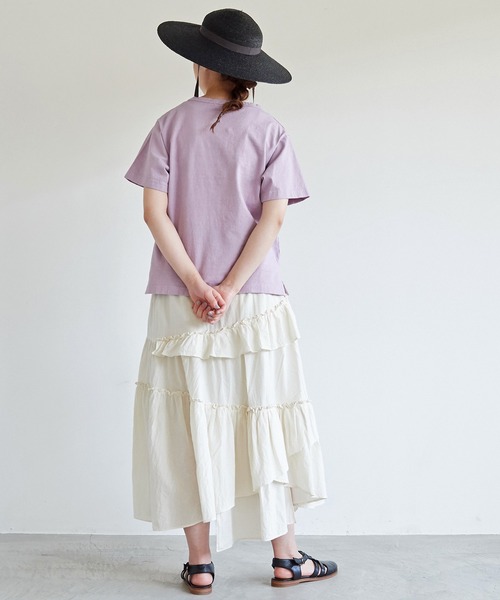 aimer le mieux(エメルミュー)の「aimer USAコットン ちょうどいいサイズtee(Tシャツ/カットソー・レディース・パープル/ダークブラウン/キナリ/イエロー・FREE)」の10枚目の写真