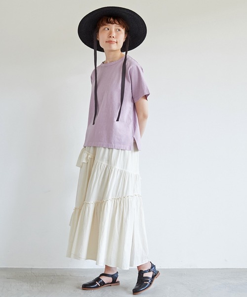 aimer le mieux(エメルミュー)の「aimer USAコットン ちょうどいいサイズtee(Tシャツ/カットソー・レディース・パープル/ダークブラウン/キナリ/イエロー・FREE)」の9枚目の写真