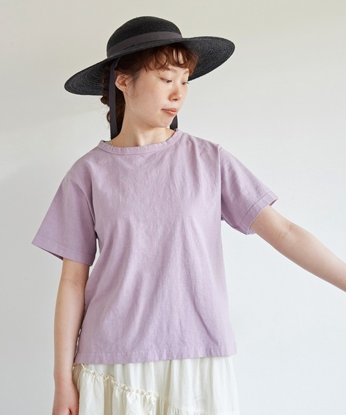 aimer le mieux(エメルミュー)の「aimer USAコットン ちょうどいいサイズtee(Tシャツ/カットソー・レディース・パープル/ダークブラウン/キナリ/イエロー・FREE)」の7枚目の写真