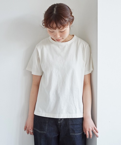 aimer le mieux(エメルミュー)の「aimer USAコットン ちょうどいいサイズtee(Tシャツ/カットソー・レディース・パープル/ダークブラウン/キナリ/イエロー・FREE)」の18枚目の写真