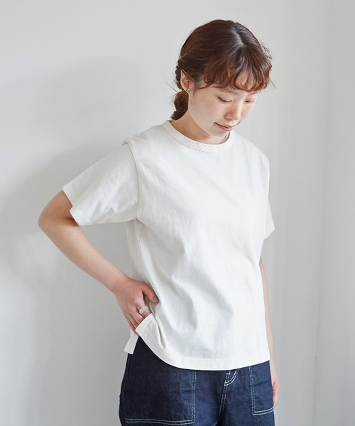 aimer le mieux(エメルミュー)の「aimer USAコットン ちょうどいいサイズtee(Tシャツ/カットソー・レディース・パープル/ダークブラウン/キナリ/イエロー・FREE)」の19枚目の写真