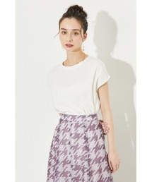 rienda | フレンチスリーブカットトップス(Tシャツ/カットソー)