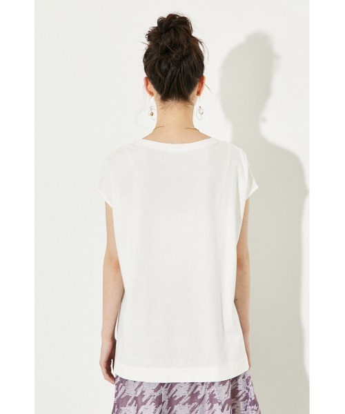 rienda(リエンダ)の「フレンチスリーブカットトップス(Tシャツ/カットソー・レディース・ホワイト/ブラック/オレンジ/ブルー・FREE)」の19枚目の写真