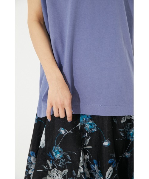 rienda(リエンダ)の「フレンチスリーブカットトップス(Tシャツ/カットソー・レディース・ホワイト/ブラック/オレンジ/ブルー・FREE)」の5枚目の写真