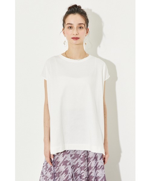 rienda(リエンダ)の「フレンチスリーブカットトップス(Tシャツ/カットソー・レディース・ホワイト/ブラック/オレンジ/ブルー・FREE)」の17枚目の写真