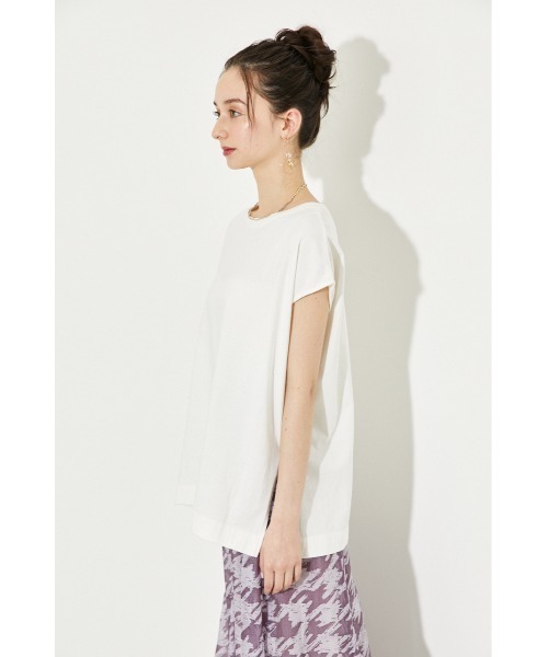 rienda(リエンダ)の「フレンチスリーブカットトップス(Tシャツ/カットソー・レディース・ホワイト/ブラック/オレンジ/ブルー・FREE)」の18枚目の写真