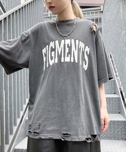 Figments(フィグメンツ)の「ヴィンテージカレッジロゴT(Tシャツ/カットソー・レディース・パープル/スミクロ・SMALL/MEDIUM)」の14枚目の写真