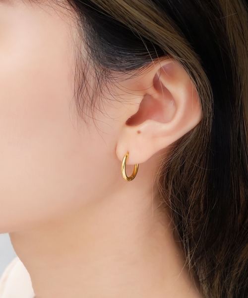 blackdia ocean（ブラックダイヤオーシャン）の「blackdia ocean ハートジルコニアフープピアス（ピアス（両耳用）・レディース・シルバー/ゴールド・FREE）」の9枚目の写真