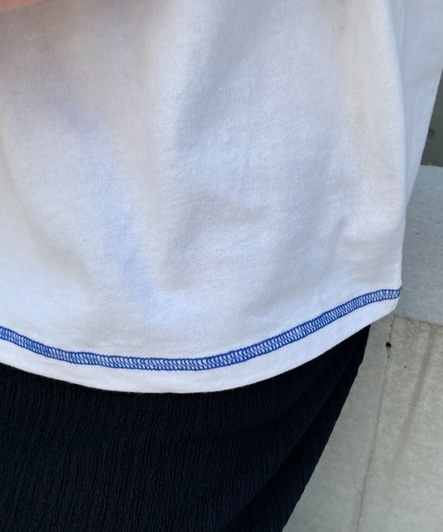 CIAOPANIC(チャオパニック)の「2色買いしたくなる、リメイク風ノースリTee(タンクトップ・レディース・チャコールグレー/パープル/オフホワイト/オレンジ・FREE)」の8枚目の写真