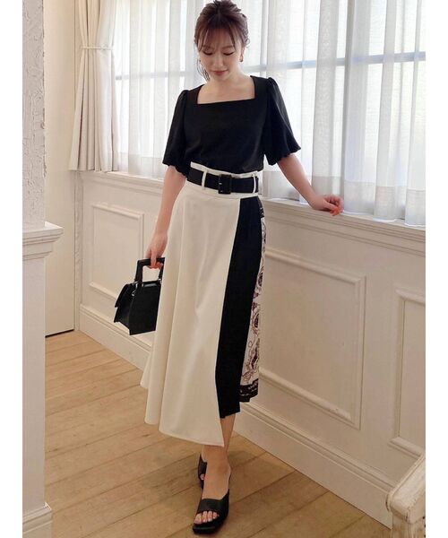 RESEXXY（リゼクシー）の「スカーフプリーツスカート（スカート・レディース・ネイビー/アイボリー/ブラウン・FREE）」の11枚目の写真