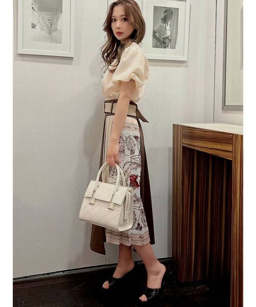 RESEXXY（リゼクシー）の「スカーフプリーツスカート（スカート・レディース・ネイビー/アイボリー/ブラウン・FREE）」の14枚目の写真