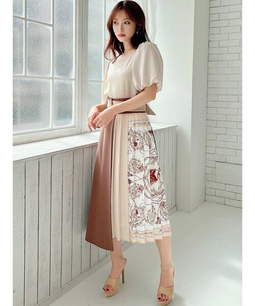 RESEXXY（リゼクシー）の「スカーフプリーツスカート（スカート・レディース・ネイビー/アイボリー/ブラウン・FREE）」の21枚目の写真