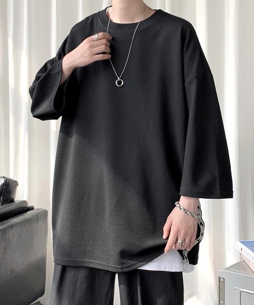 FVLMEN（フルメン）の「【FVLMEN】side line halfsleeve tee/サイドライン ハーフスリーブ T（Tシャツ/カットソー・メンズ・ブラック/ホワイト・MEDIUM/LARGE/X-LARGE）」の6枚目の写真