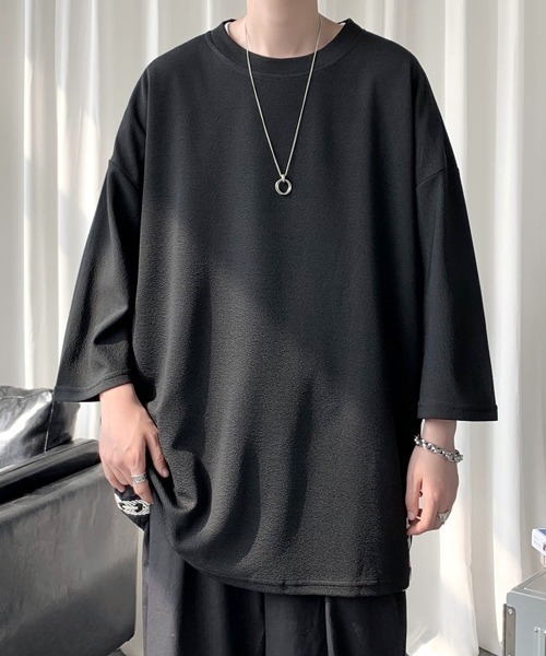 FVLMEN（フルメン）の「【FVLMEN】side line halfsleeve tee/サイドライン ハーフスリーブ T（Tシャツ/カットソー・メンズ・ブラック/ホワイト・MEDIUM/LARGE/X-LARGE）」の8枚目の写真