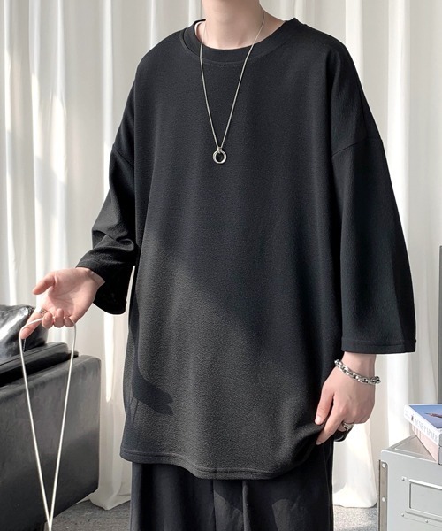FVLMEN（フルメン）の「【FVLMEN】side line halfsleeve tee/サイドライン ハーフスリーブ T（Tシャツ/カットソー・メンズ・ブラック/ホワイト・MEDIUM/LARGE/X-LARGE）」の9枚目の写真