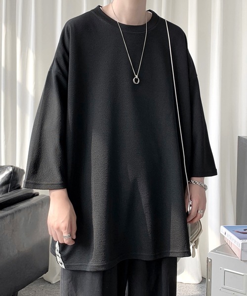 FVLMEN（フルメン）の「【FVLMEN】side line halfsleeve tee/サイドライン ハーフスリーブ T（Tシャツ/カットソー・メンズ・ブラック/ホワイト・MEDIUM/LARGE/X-LARGE）」の10枚目の写真