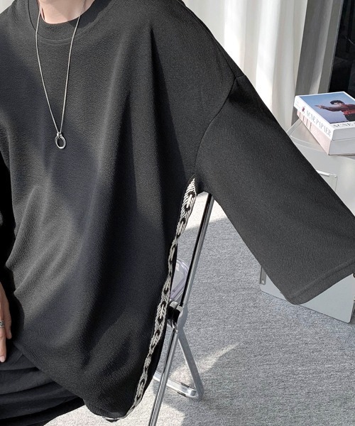 FVLMEN（フルメン）の「【FVLMEN】side line halfsleeve tee/サイドライン ハーフスリーブ T（Tシャツ/カットソー・メンズ・ブラック/ホワイト・MEDIUM/LARGE/X-LARGE）」の11枚目の写真