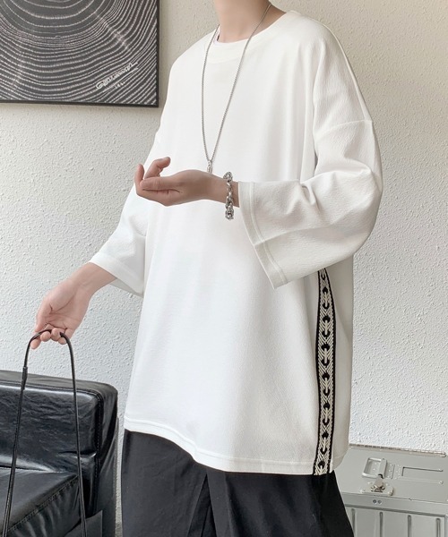 FVLMEN（フルメン）の「【FVLMEN】side line halfsleeve tee/サイドライン ハーフスリーブ T（Tシャツ/カットソー・メンズ・ブラック/ホワイト・MEDIUM/LARGE/X-LARGE）」の12枚目の写真