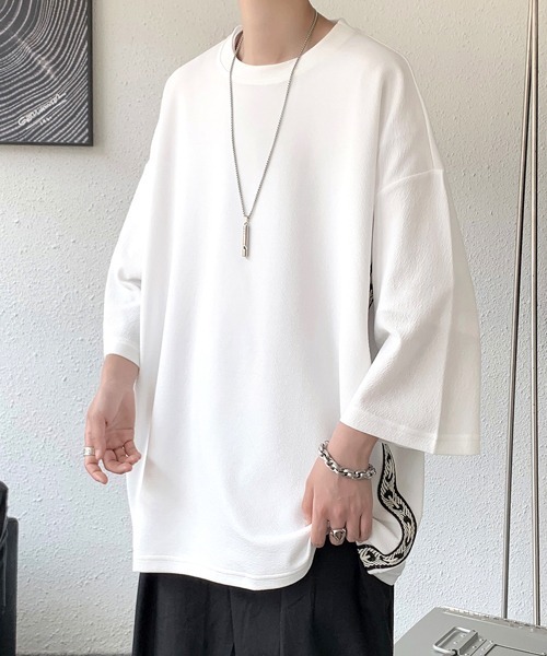 FVLMEN（フルメン）の「【FVLMEN】side line halfsleeve tee/サイドライン ハーフスリーブ T（Tシャツ/カットソー・メンズ・ブラック/ホワイト・MEDIUM/LARGE/X-LARGE）」の13枚目の写真