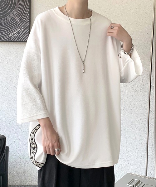 FVLMEN（フルメン）の「【FVLMEN】side line halfsleeve tee/サイドライン ハーフスリーブ T（Tシャツ/カットソー・メンズ・ブラック/ホワイト・MEDIUM/LARGE/X-LARGE）」の15枚目の写真